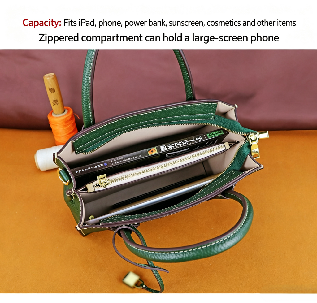 DIY Genuine Leather Shoulder Bag Kit for Beginners – Handmade Crossbody Purse Making Set with Video Tutorial & Complete Materials