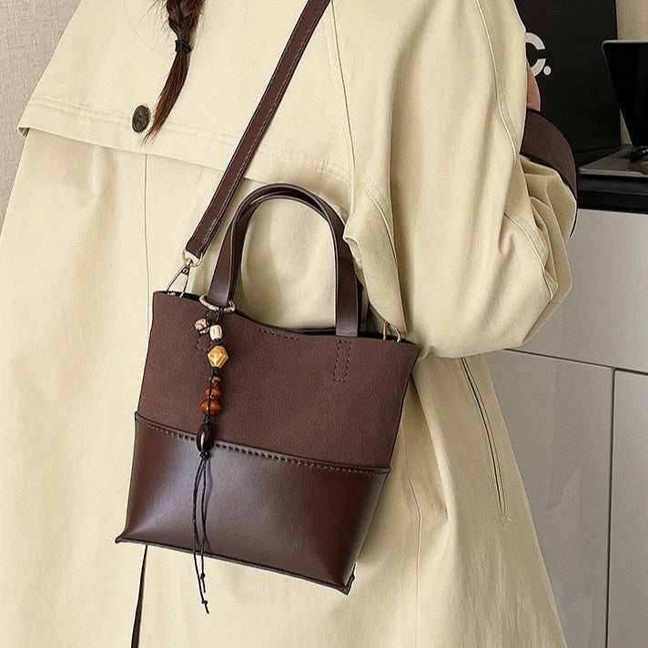 DIY Suede Shoulder Bag Kit for Beginners – Handmade Crossbody & Handbag Sewing Kit with Pre-Cut Materials and Video Tutorial