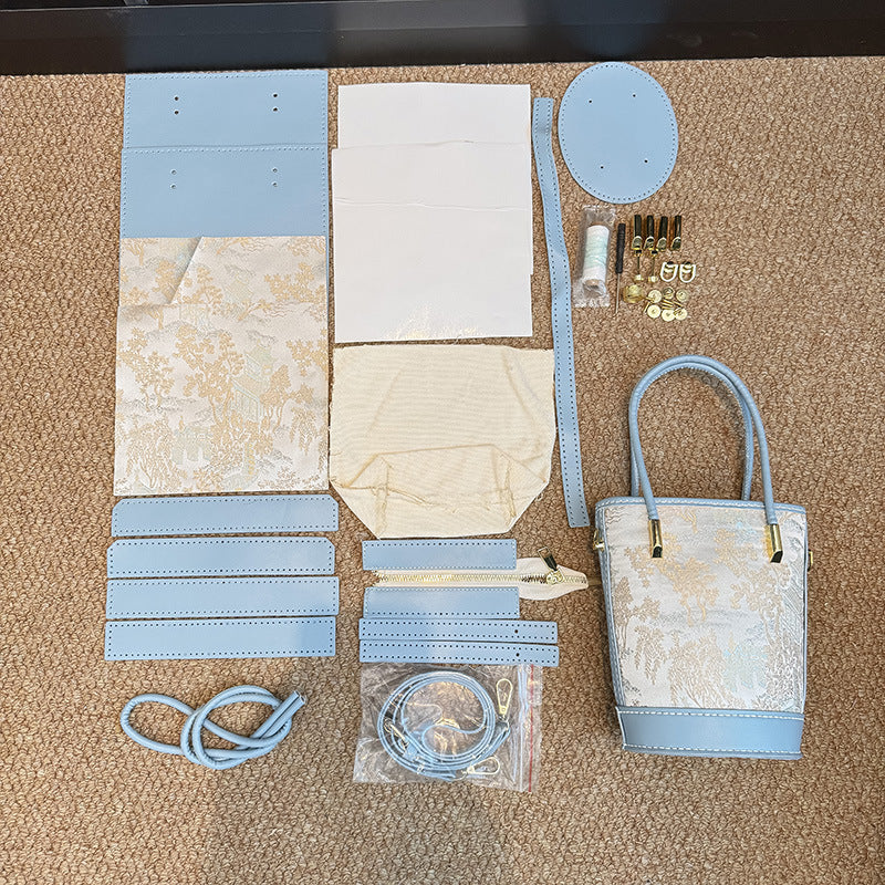 DIY PU Leather Bucket Bag Kit | Handmade Crossbody Shoulder Bag Craft Set for Beginners with Video Tutorial