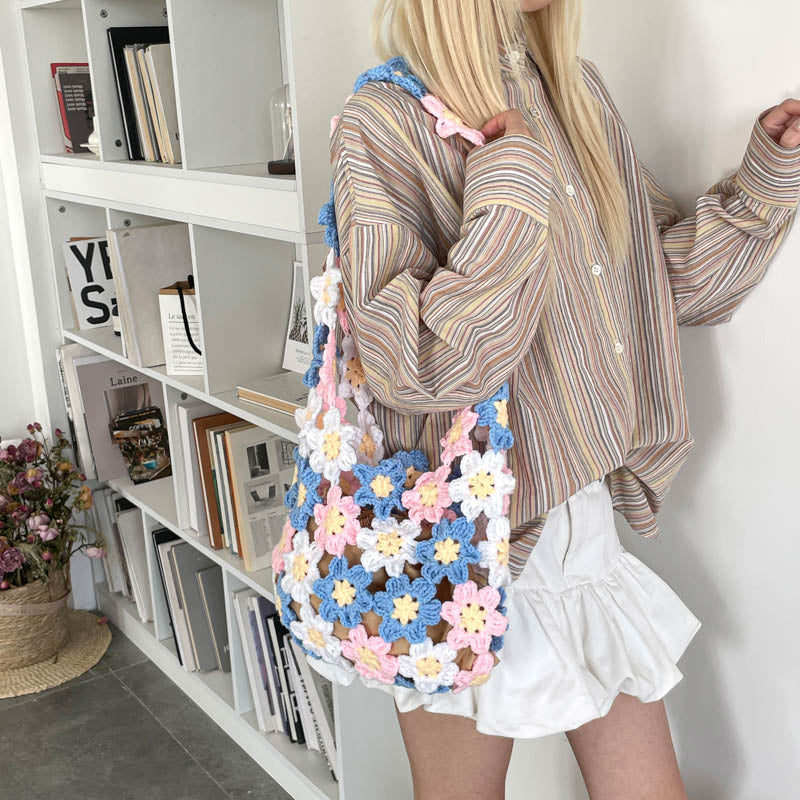 DIY Fabric Tote Bag Kit for Beginners | Handmade Shoulder Bag Sewing Craft Set with Video Tutorial | Lightweight Everyday Tote Bag