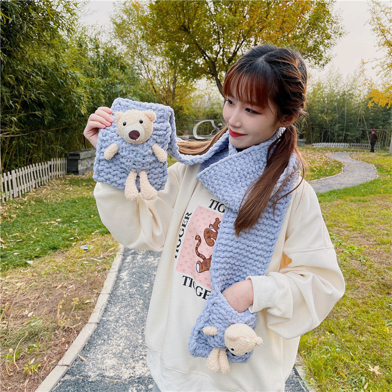 DIY Knitted Scarf Kit for Beginners – Complete Yarn Craft Set with Video Tutorial, Handmade Gift Scarf, Easy Sewing & Weaving Kit