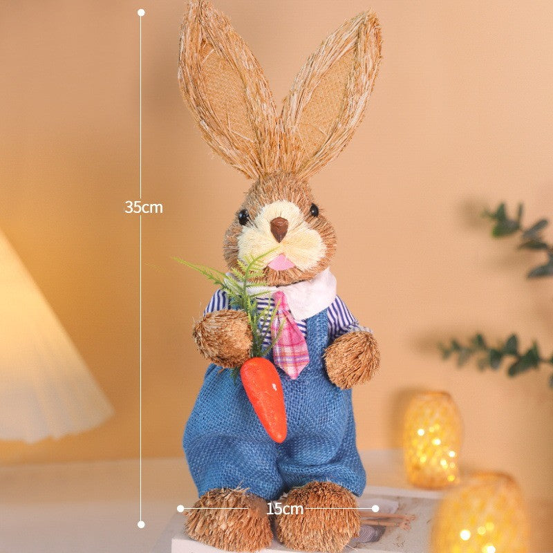 DIY Straw Bunny Craft Kit | Handmade Woven Rabbit Family Set | Spring Easter Home Decor & Mother’s Day Creative Gift