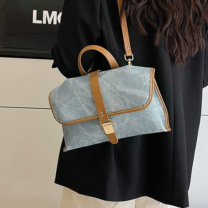DIY PU Leather Crossbody Bag Kit for Beginners – Handmade Shoulder Handbag Sewing Kit with Pre-Cut Materials & Video Tutorial