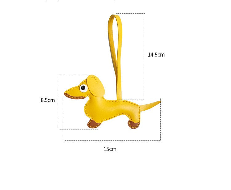 DIY Leather Dachshund Keychain Kit – Handmade Cute Dog Charm Craft Set for Beginners (PU Leather)