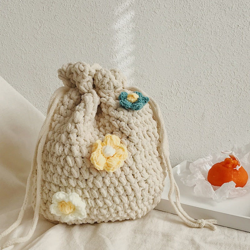 DIY Crochet Animal Shoulder Bag Kit for Beginners – Handmade Bear & Fruit Crossbody Bag with Video Tutorial