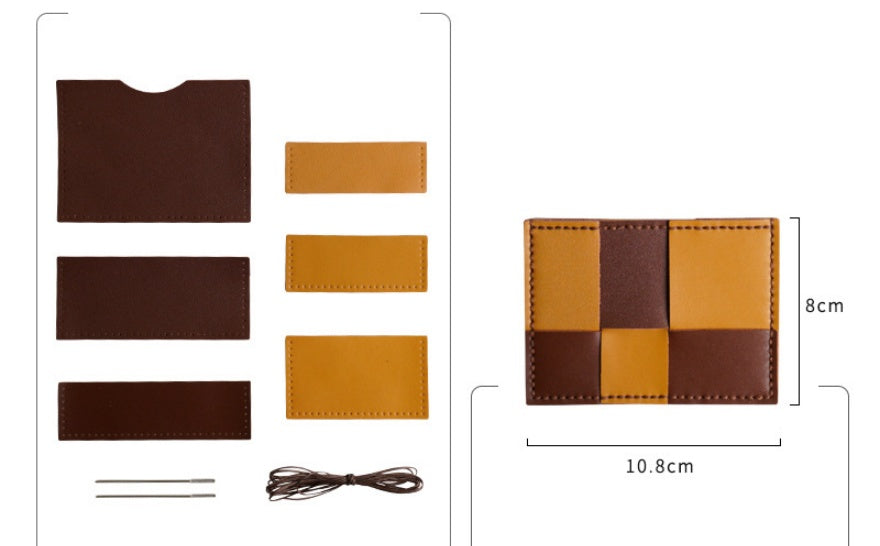 DIY Leather Card Holder Kit for Beginners | Handmade Cowhide Wallet Sewing Kit with Video Tutorial | DIY Gift Craft Set