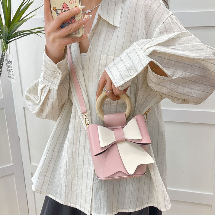 DIY PU Leather Mini Bucket Bag Kit for Beginners – Pre-Cut & Pre-Punched Shoulder Crossbody Bag with Video Tutorial