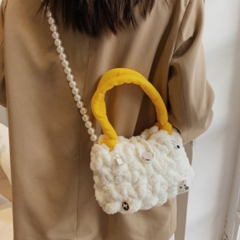 DIY Crochet Shoulder Bag Kit for Beginners – Handmade Cotton Yarn Crossbody Tote Bag Craft Kit with Video Tutorial
