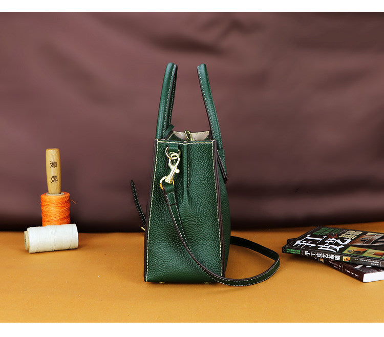 DIY Genuine Leather Shoulder Bag Kit for Beginners – Handmade Crossbody Purse Making Set with Video Tutorial & Complete Materials