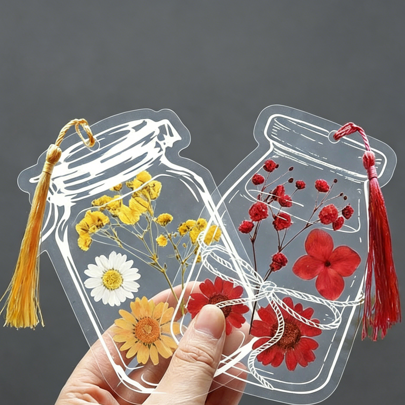 DIY Pressed Flower Bookmark Kit | Transparent Floral Bookmark Craft Set | Handmade Botanical Keepsake & Creative Gift