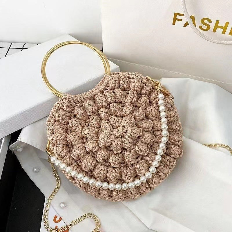DIY Cotton Yarn Handbag Kit | Beginner-Friendly Crochet Tote Bag Set | Handmade Shoulder & Crossbody Weaving Craft Kit