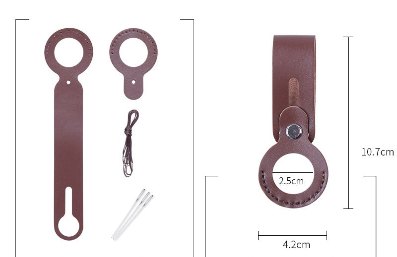 DIY Leather AirTag Holder Kit | Beginner-Friendly Cowhide Keychain Case Craft Set with Video Tutorial