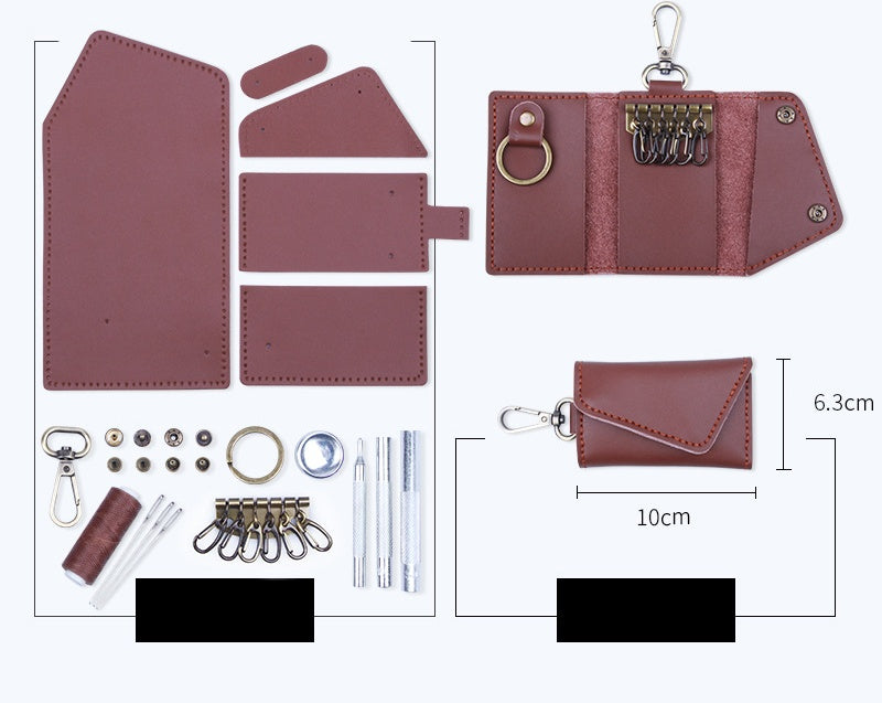 DIY Leather Key Case Kit for Beginners | Handmade Cowhide Key Organizer Wallet with Video Tutorial