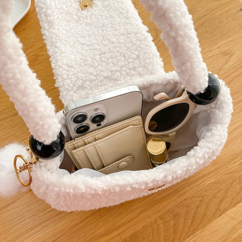 DIY Plush Tote Bag Kit for Beginners – Handmade Fuzzy Handbag Craft Kit with Video Tutorial, Shoulder & Tote Bag