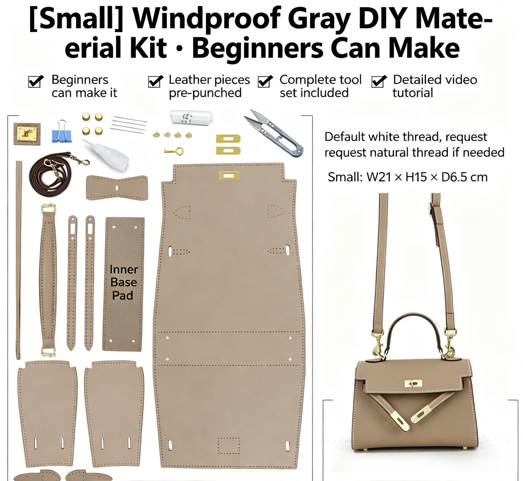 DIY Leather Shoulder Bag Kit – Beginner Crossbody & Handbag Making Kit
