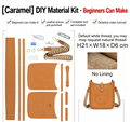 DIY Leather Crossbody Bag Kit for Beginners, Handmade Cowhide Shoulder Bag Sewing Kit, Pre-Cut Leather Craft Kit with Video Tutorial