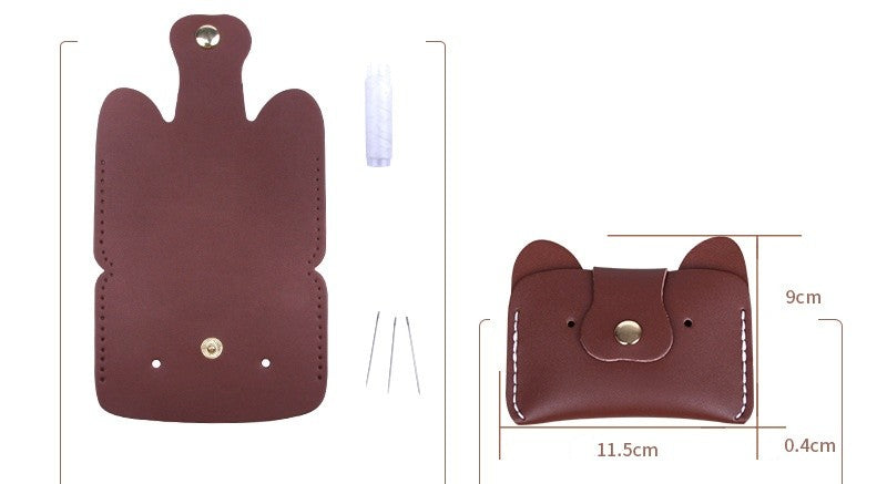 DIY Leather Card Holder Kit for Beginners – Handmade Card Wallet Craft Kit with Video Tutorial & Complete Sewing Set