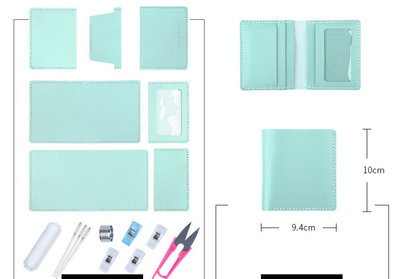 DIY Leather Wallet Kit for Beginners | Handmade Vertical Bi-Fold Cowhide Wallet Craft Set with Video Tutorial