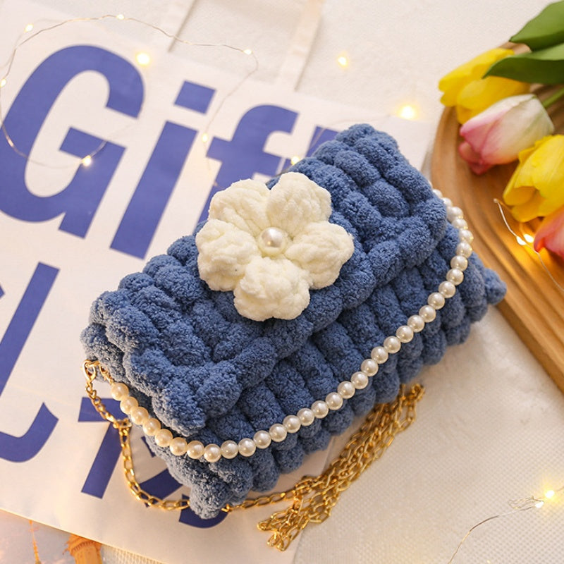 DIY Crochet Shoulder Bag Kit for Beginners – Handmade Yarn Crossbody Purse with Video Tutorial