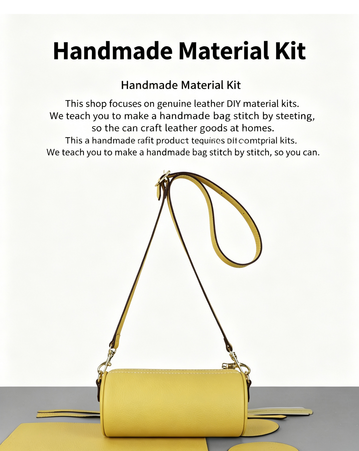 DIY Leather Crossbody Bag Kit for Beginners – Handmade Shoulder Bag Sewing Kit