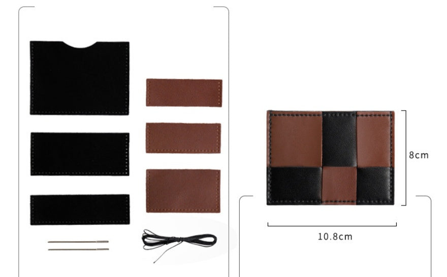 DIY Leather Card Holder Kit for Beginners | Handmade Cowhide Wallet Sewing Kit with Video Tutorial | DIY Gift Craft Set