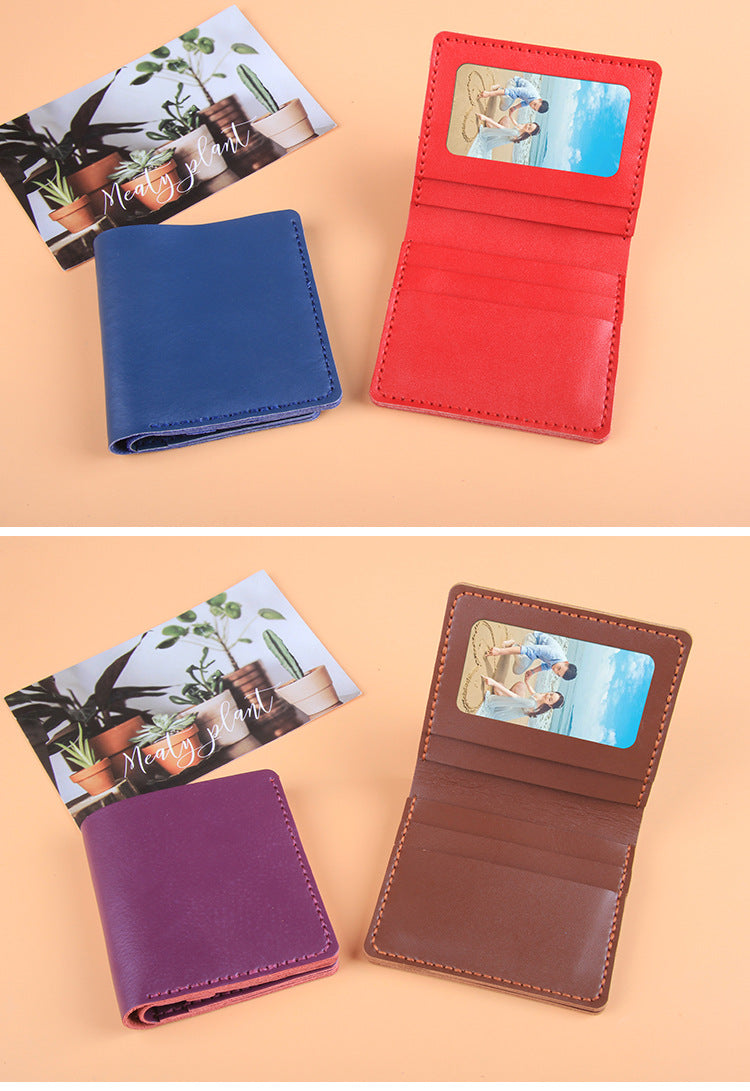 DIY Genuine Leather Vertical Bifold Wallet Kit for Beginners – Handmade Cowhide Wallet with Pre-Cut Pieces & Video Tutorial