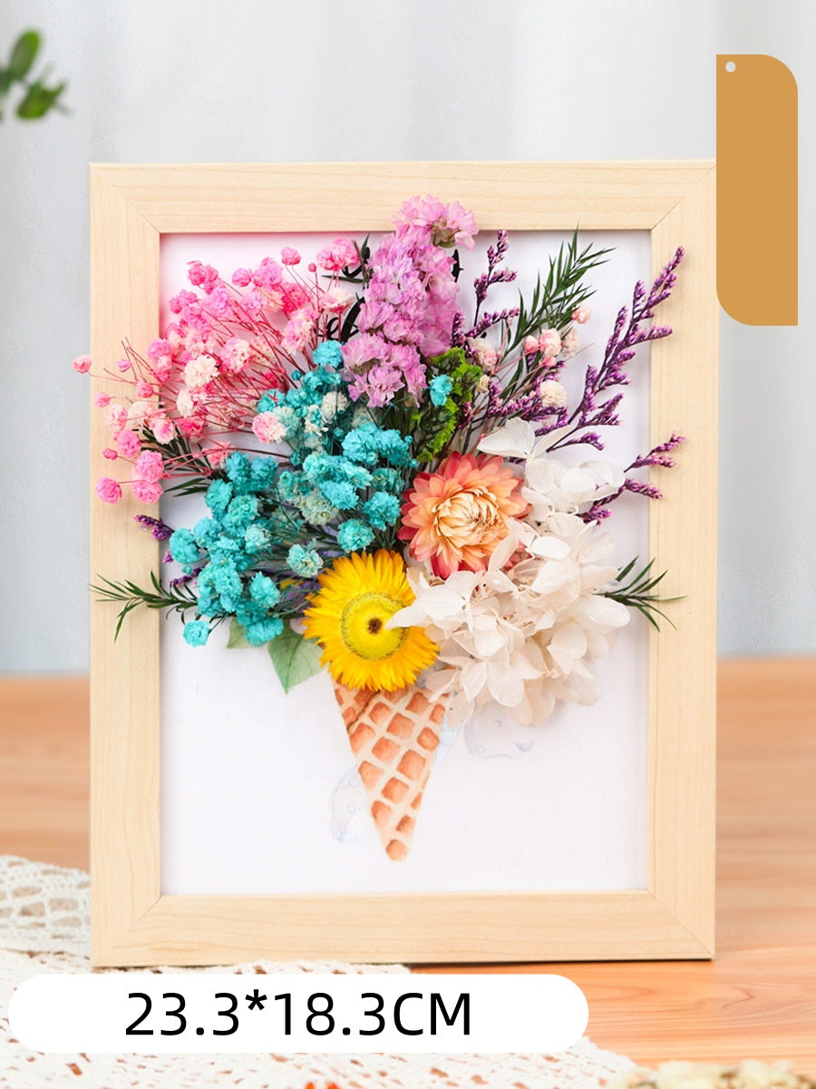 DIY Dried Flower Photo Frame Kit | Natural Preserved Flower Craft Set with Wooden Frame | Handmade Home Decor & Gift for Mother’s Day