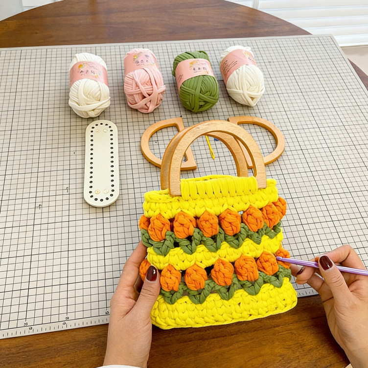 DIY Mini Tote Bag Sewing Kit – Handmade Fabric Handbag Craft Set for Beginners with Video Tutorial