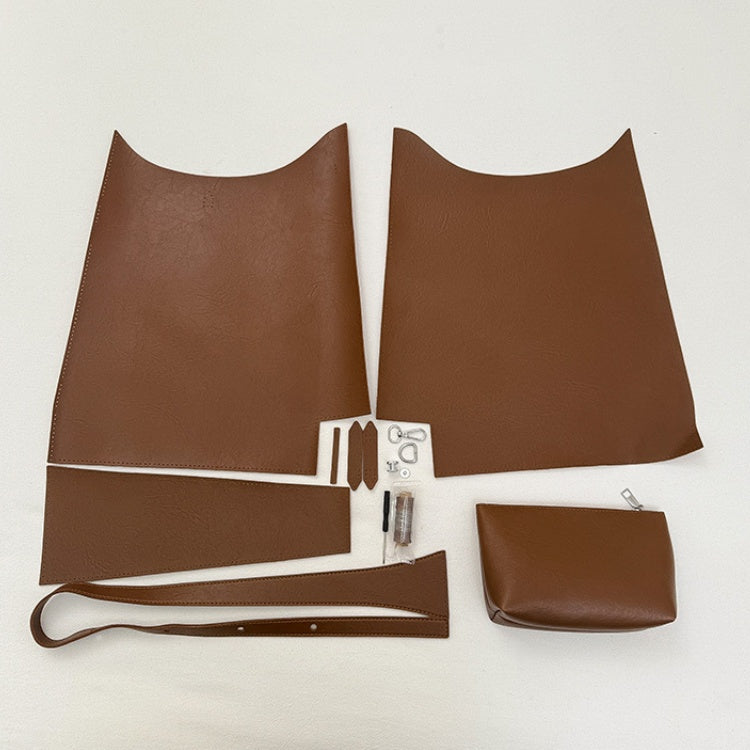 DIY PU Leather Shoulder Bag Sewing Kit for Beginners – Handmade Tote Bag Craft Set with Pre-Cut Materials & Video Tutorial