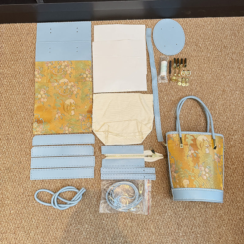 DIY PU Leather Bucket Bag Kit | Handmade Crossbody Shoulder Bag Craft Set for Beginners with Video Tutorial