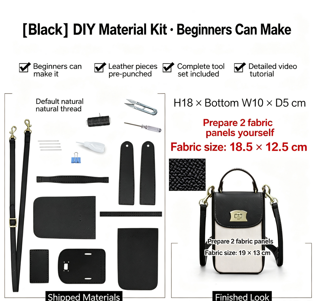 DIY Leather Phone Bag Kit – Beginner Crossbody & Shoulder Bag Making Kit