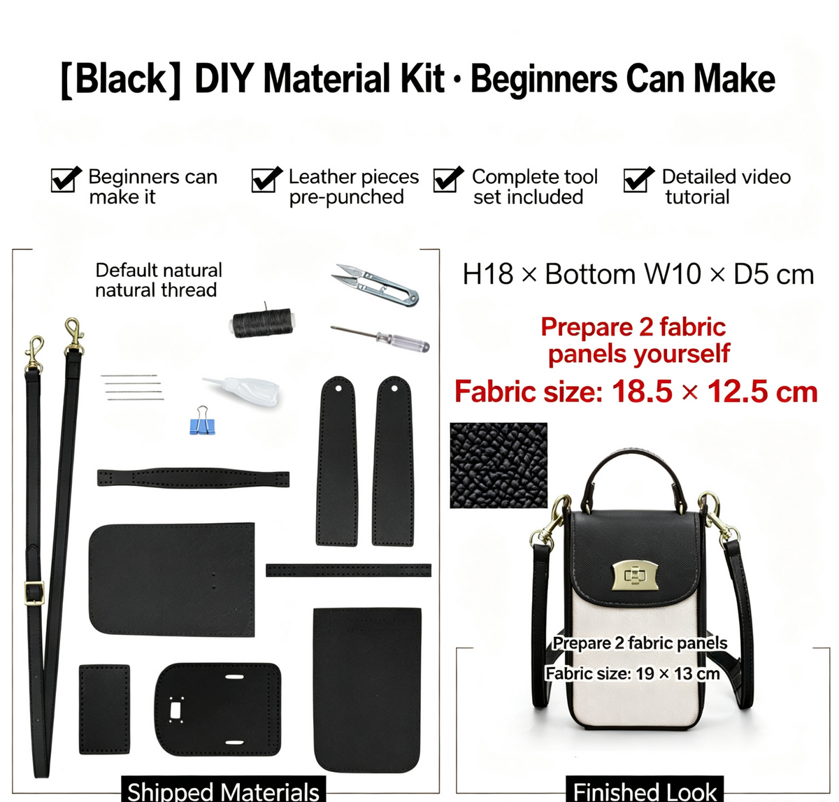 DIY Leather Phone Bag Kit – Beginner Crossbody & Shoulder Bag Making Kit