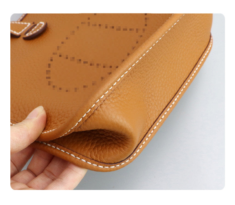 DIY Leather Crossbody Bag Kit for Beginners, Handmade Cowhide Shoulder Bag Sewing Kit, Pre-Cut Leather Craft Kit with Video Tutorial