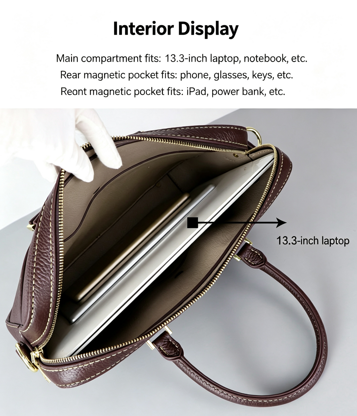 DIY Leather Laptop Briefcase Kit – Beginner Men's Cowhide Work Bag