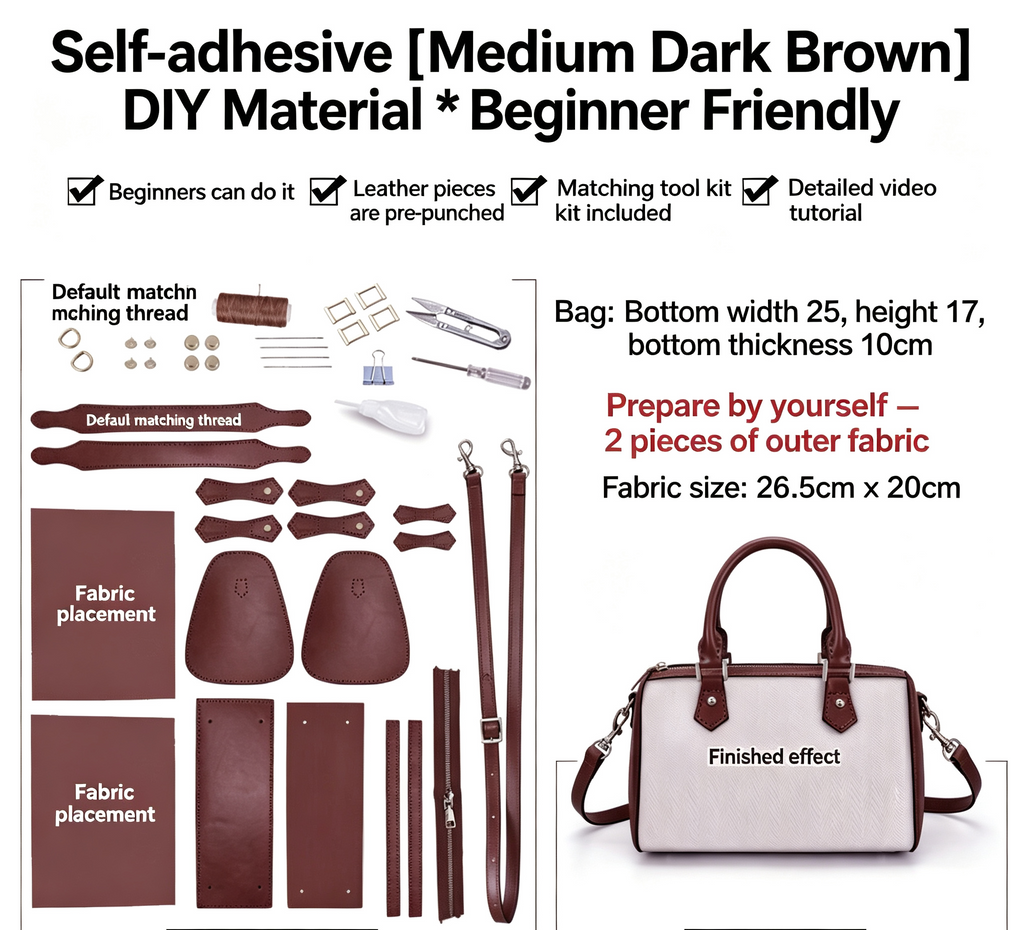 DIY Leather Shoulder Bag Kit for Beginners – Handmade Crossbody Bag Making Kit