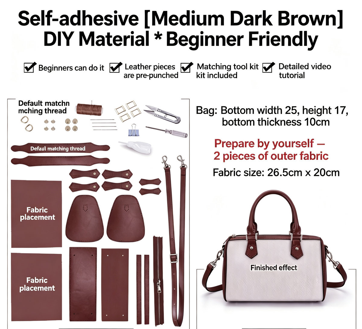 DIY Leather Shoulder Bag Kit for Beginners – Handmade Crossbody Bag Making Kit