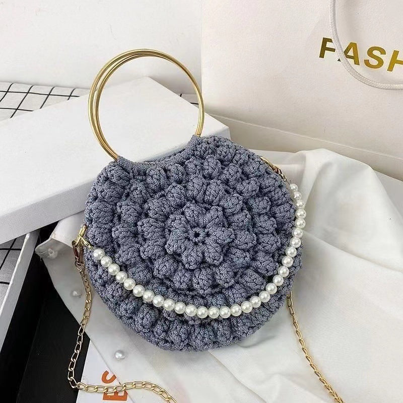DIY Cotton Yarn Handbag Kit | Beginner-Friendly Crochet Tote Bag Set | Handmade Shoulder & Crossbody Weaving Craft Kit