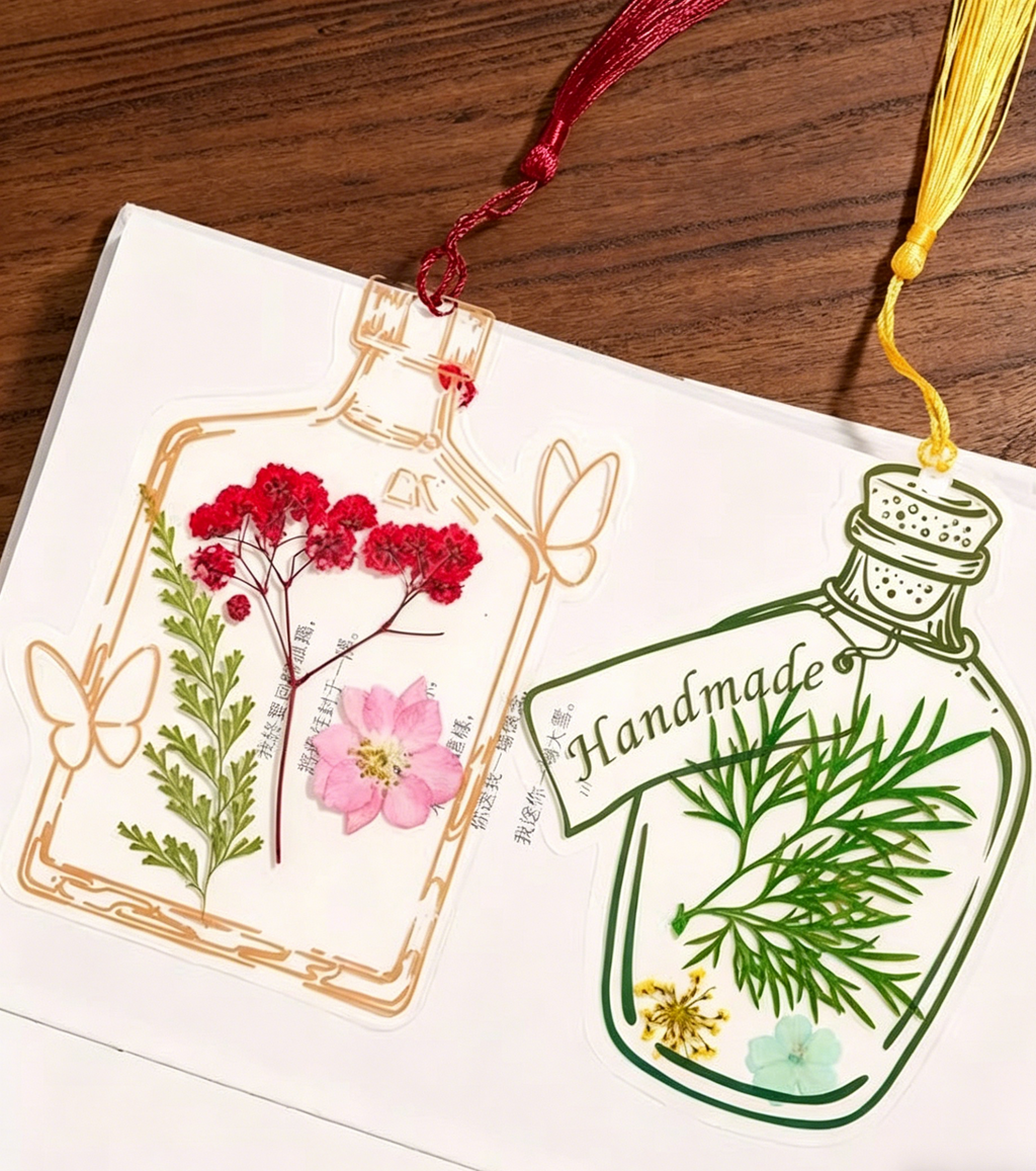 DIY Pressed Flower Bookmark Kit | Transparent Floral Bookmark Craft Set | Handmade Botanical Keepsake & Creative Gift