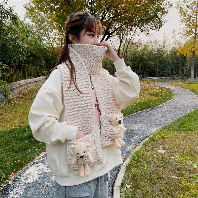 DIY Knitted Scarf Kit for Beginners – Complete Yarn Craft Set with Video Tutorial, Handmade Gift Scarf, Easy Sewing & Weaving Kit