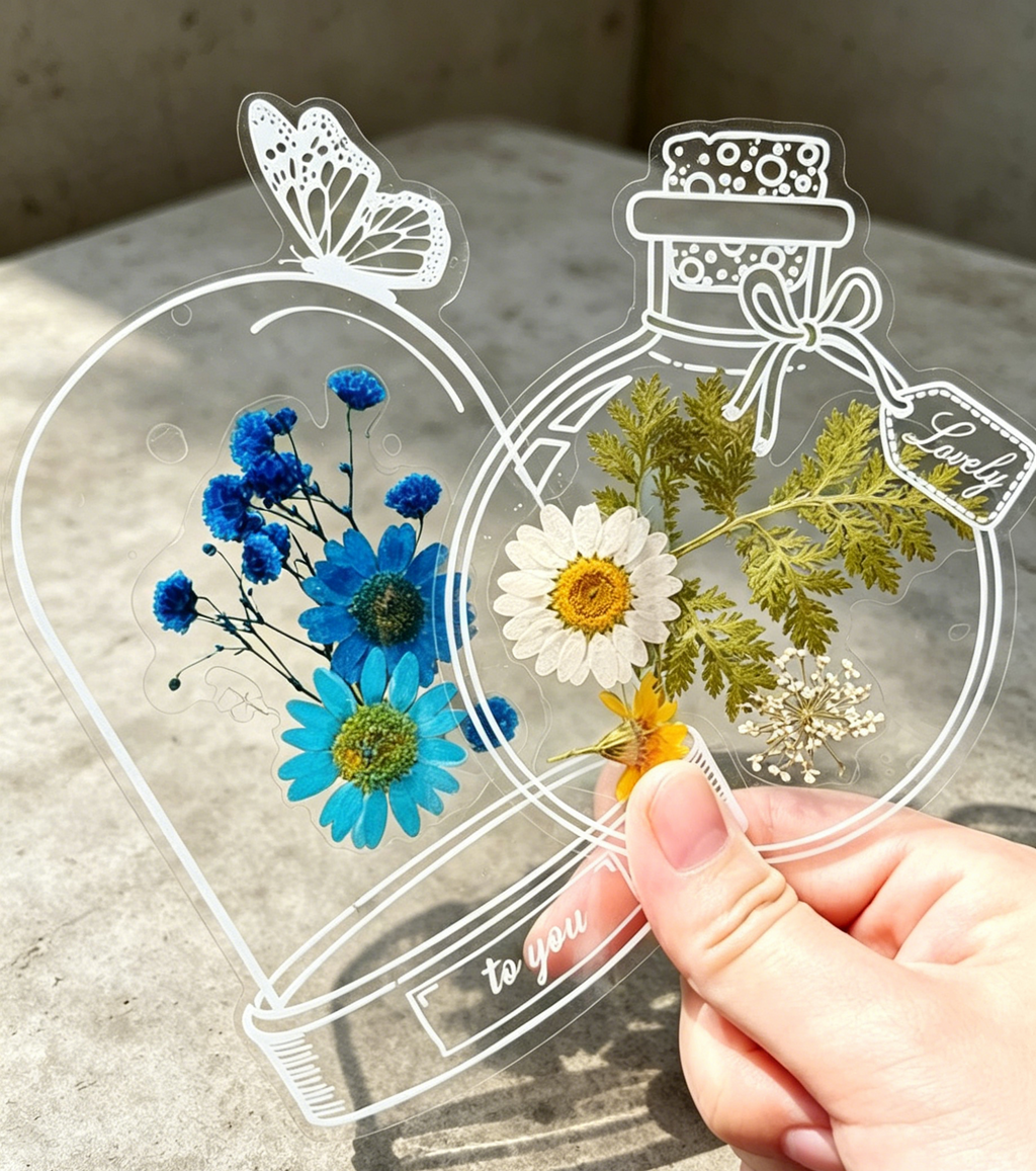 DIY Pressed Flower Bookmark Kit | Transparent Floral Bookmark Craft Set | Handmade Botanical Keepsake & Creative Gift