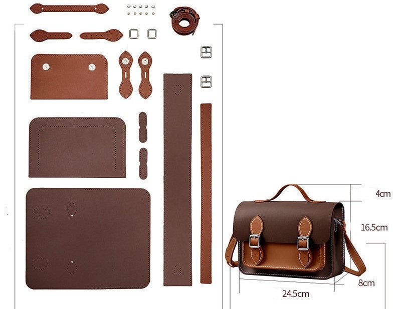 DIY PU Leather Handbag Kit – Handmade Shoulder & Crossbody Bag Craft Kit for Beginners with Video Tutorial (Multi-Color Fashion Tote)