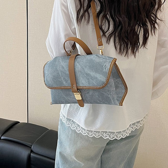 DIY PU Leather Crossbody Bag Kit for Beginners – Handmade Shoulder Handbag Sewing Kit with Pre-Cut Materials & Video Tutorial