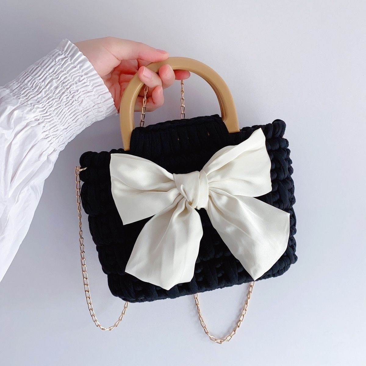 DIY Cotton Yarn Tote Bag Kit | Beginner-Friendly Crochet Weaving Handbag Set | Handmade Shoulder & Crossbody Craft Kit