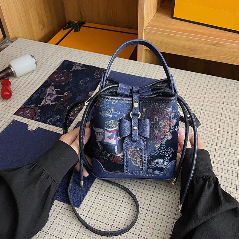 DIY PU Leather Bow Bucket Bag Kit | Beginner-Friendly Vintage Handbag Craft Set with Video Tutorial