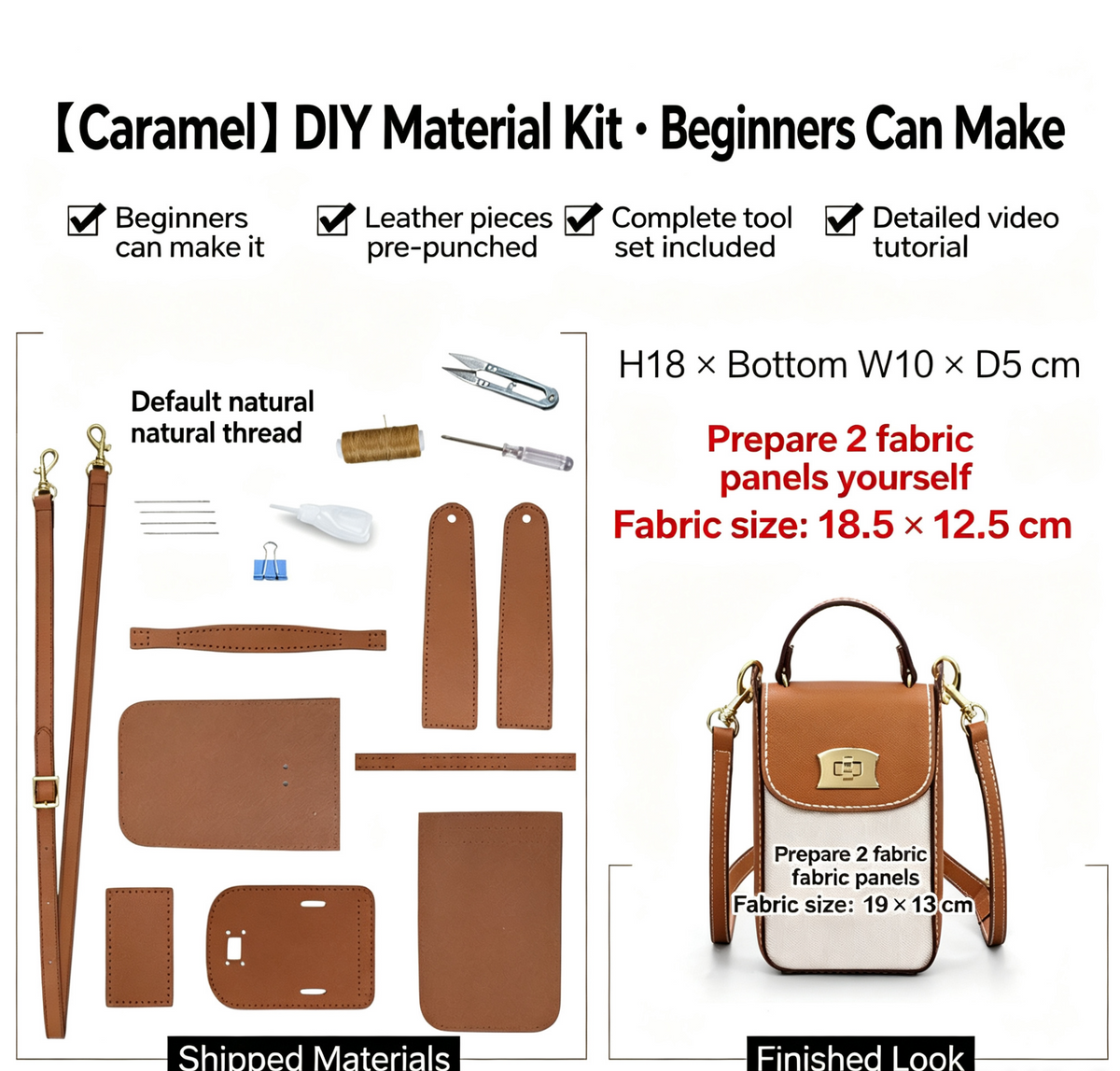 DIY Leather Phone Bag Kit – Beginner Crossbody & Shoulder Bag Making Kit