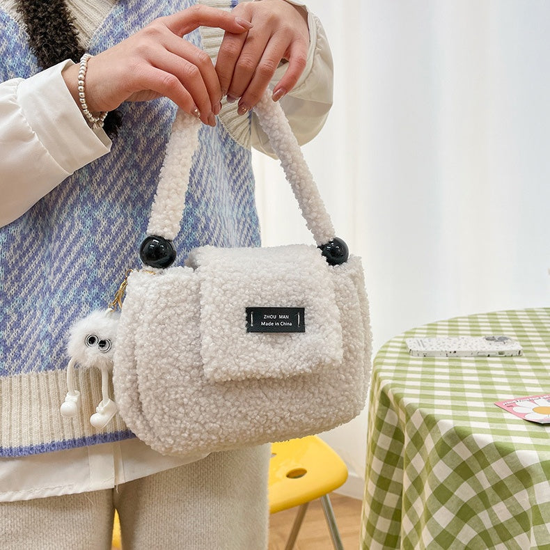 DIY Plush Tote Bag Kit for Beginners – Handmade Fuzzy Handbag Craft Kit with Video Tutorial, Shoulder & Tote Bag