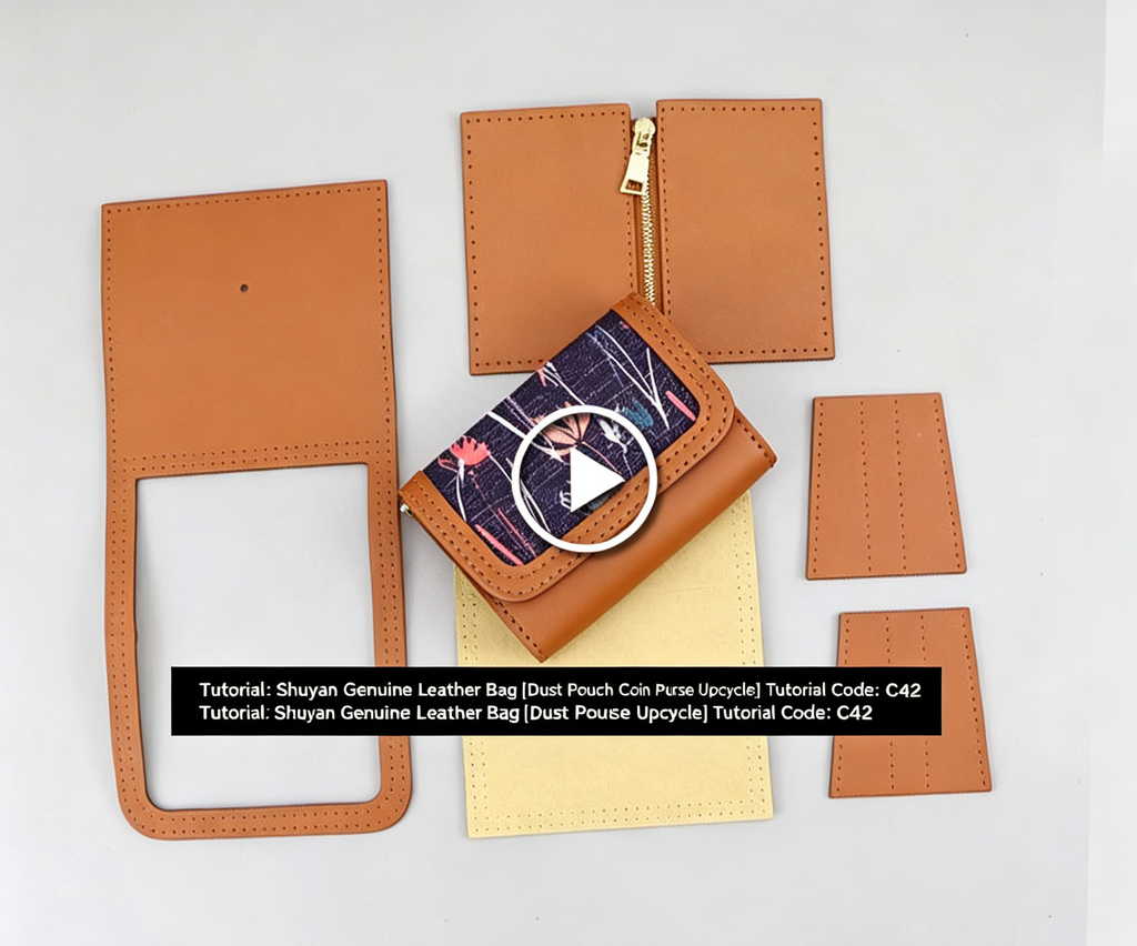 DIY Leather Coin Purse Kit – Handmade Genuine Leather Mini Wallet Craft Set for Beginners with Video Tutorial