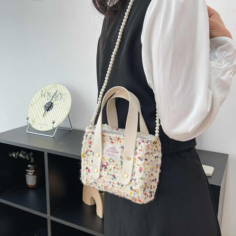 DIY Woven Yarn & PU Leather Shoulder Bag Kit for Beginners | Handmade Crossbody Purse Sewing Craft Set with Video Tutorial