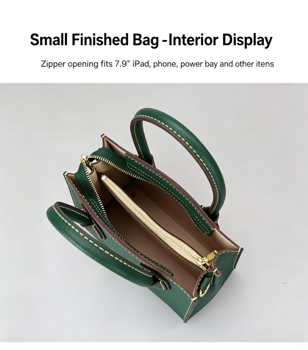DIY Genuine Leather Shoulder Bag Kit for Beginners – Handmade Crossbody Purse Making Set with Video Tutorial & Complete Materials