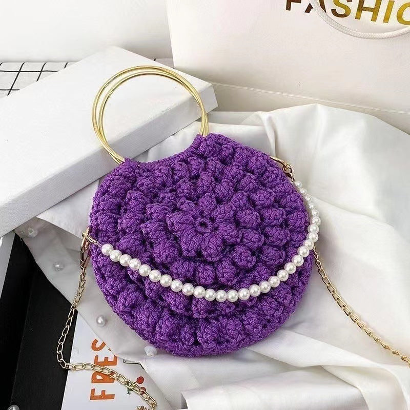 DIY Cotton Yarn Handbag Kit | Beginner-Friendly Crochet Tote Bag Set | Handmade Shoulder & Crossbody Weaving Craft Kit